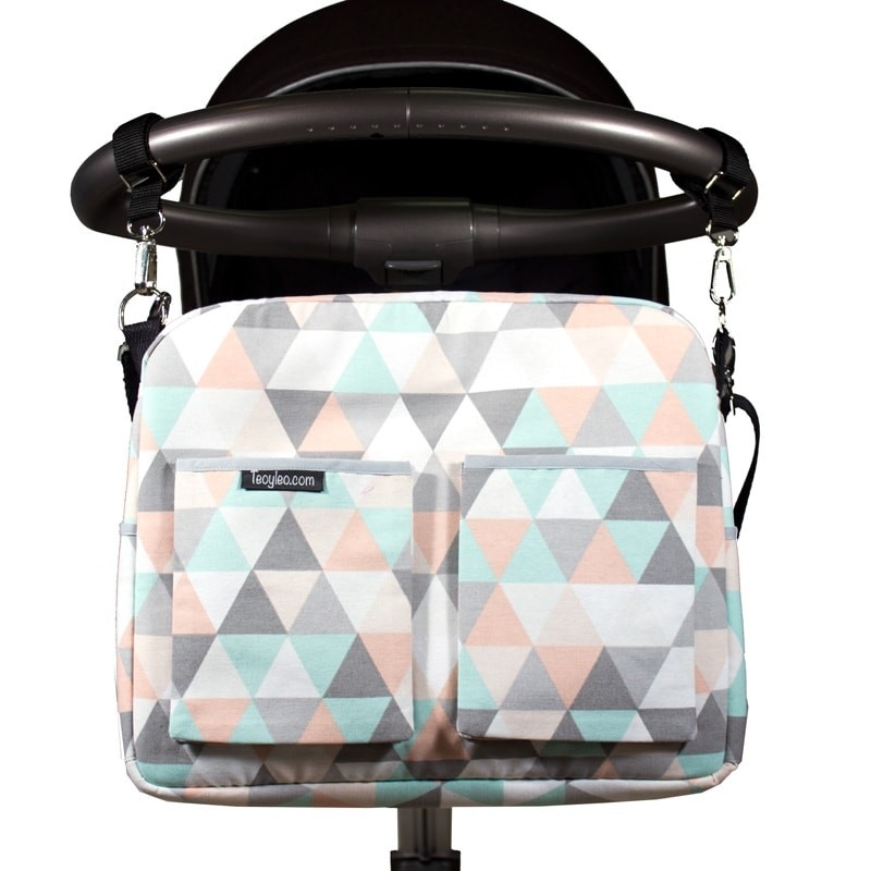 Bolso carrito bebe - estampado triangulos pastel