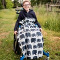 Manta cobertor para silla de ruedas de niños - elefantes
