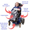 Detalles cobertor silla de ruedas niños - nubes y rayos