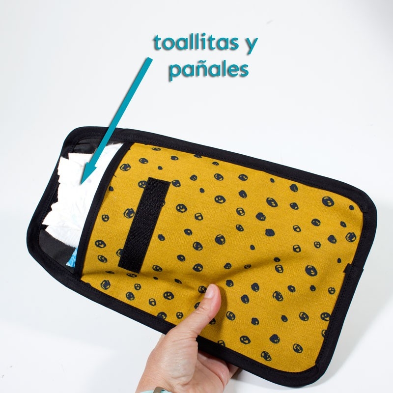 Porta toallitas bebé de diseño topos mostaza - Teoyleo