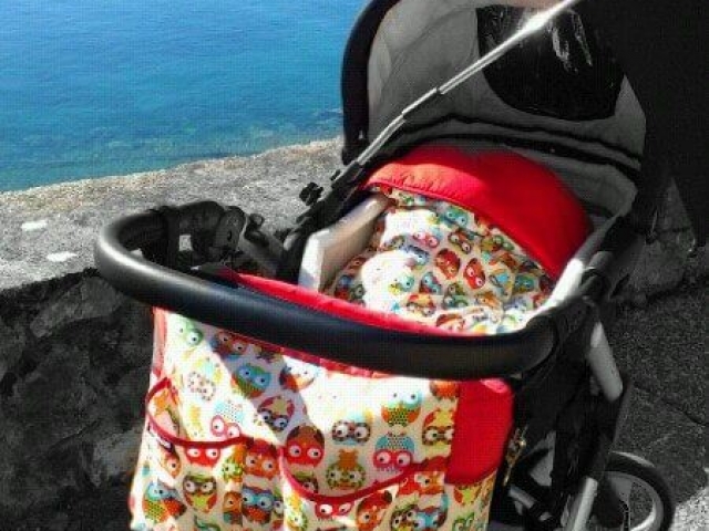 Bolso de carrito con tela de buhos