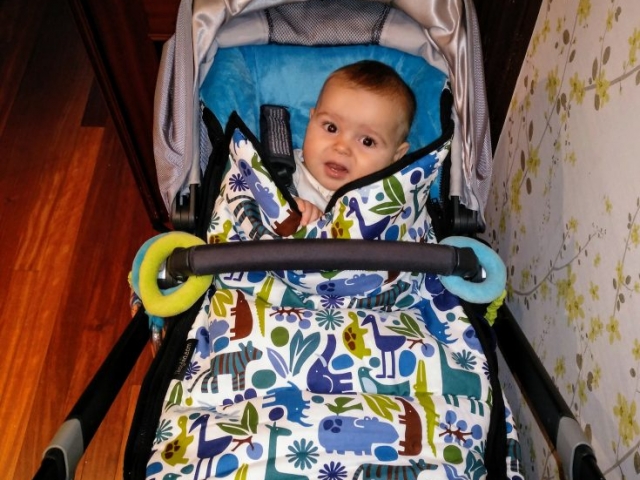 Saco bugaboo estampado zoo azul