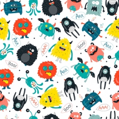 1005 Funny monsters - tela impermeable